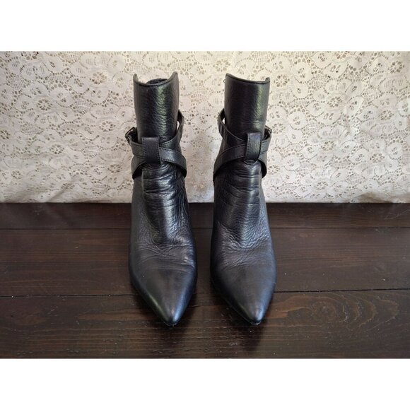 EUC Paige Camille Black Leather Pointed Toe Boot with Buckle/Sz. 7.5 - Picture 5 of 11